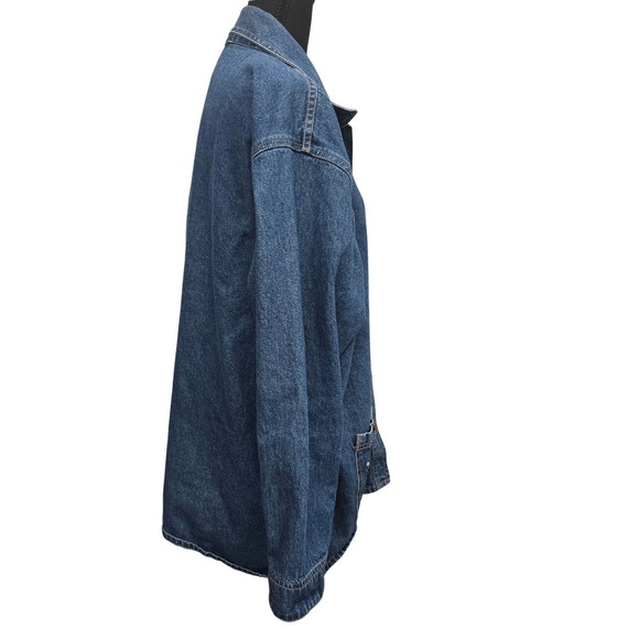 Michelle Louise Embroidered Denim Jacket L Cottagecore Boho Vintage Whimsical - Picture 6 of 7